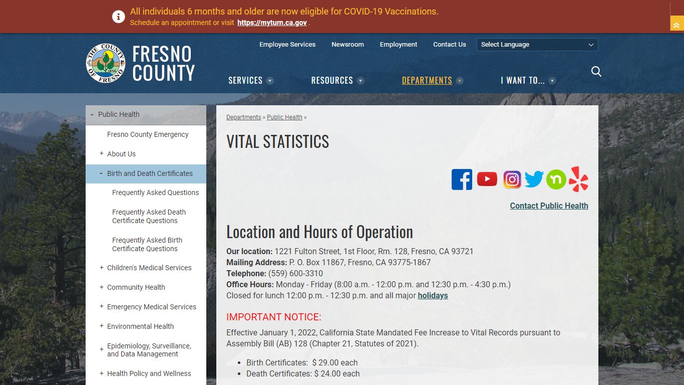 VITAL STATISTICS | County of Fresno